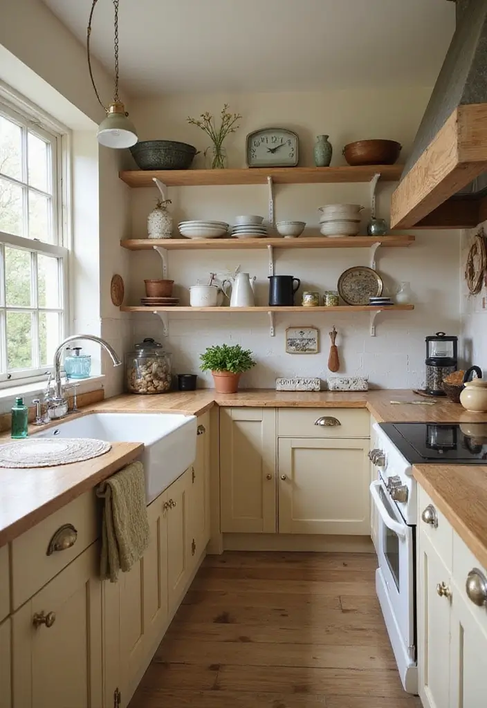 25 Beige Kitchen Cabinets That Feel Chic and Calm 18 25 Beige Kitchen Cabinets That Feel Chic and Calm - 18. Vintage Finds