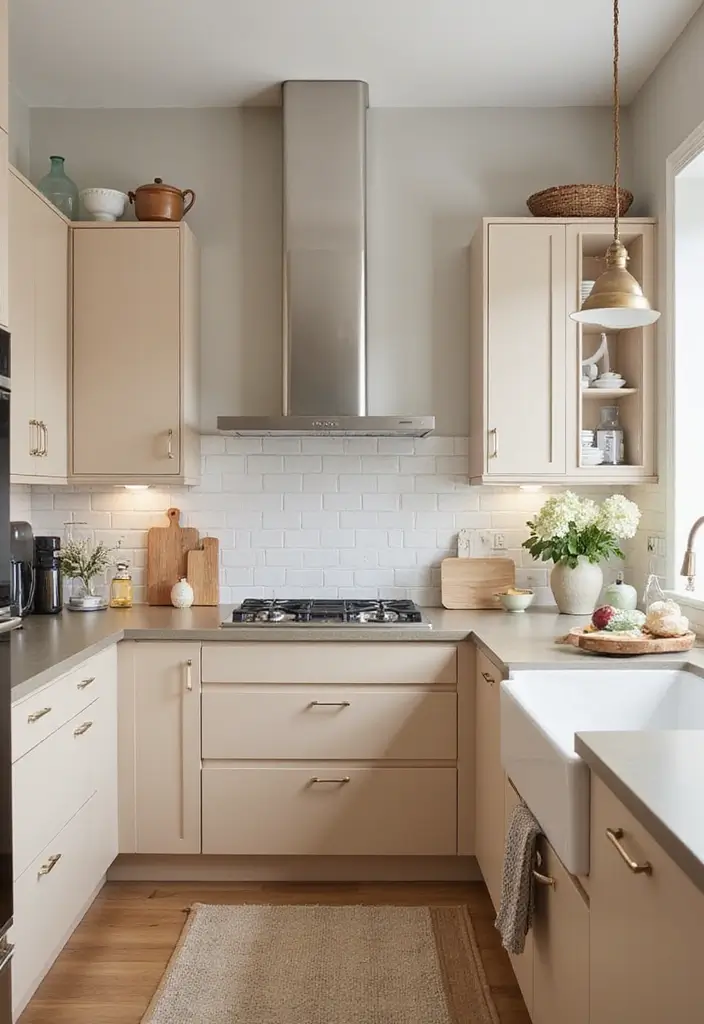 25 Beige Kitchen Cabinets That Feel Chic and Calm 24 25 Beige Kitchen Cabinets That Feel Chic and Calm - 24. Smart Use of Color