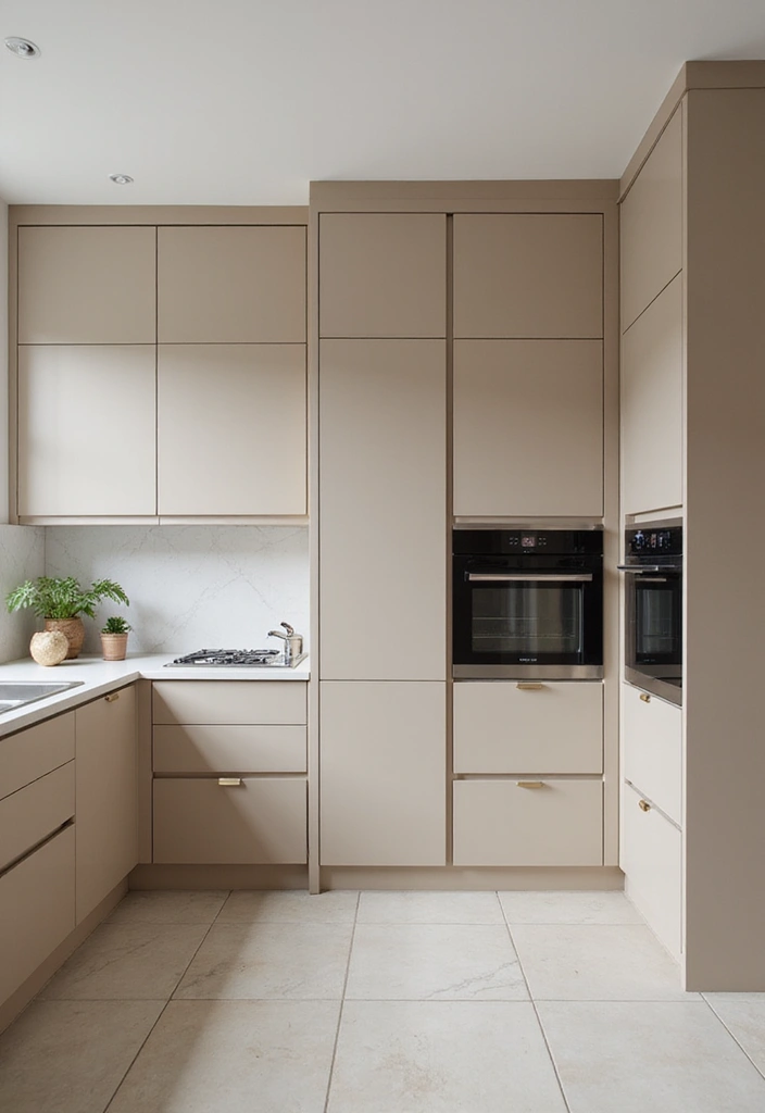 25 Beige Kitchen Cabinets That Feel Chic and Calm 7 25 Beige Kitchen Cabinets That Feel Chic and Calm - 7. Integrated Appliances