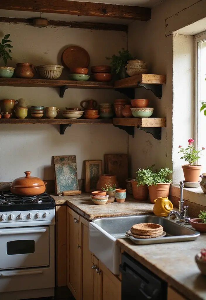 25 Cozy Kitchen Ideas Perfect for a Warm Home Vibe - 18. Handmade Pottery