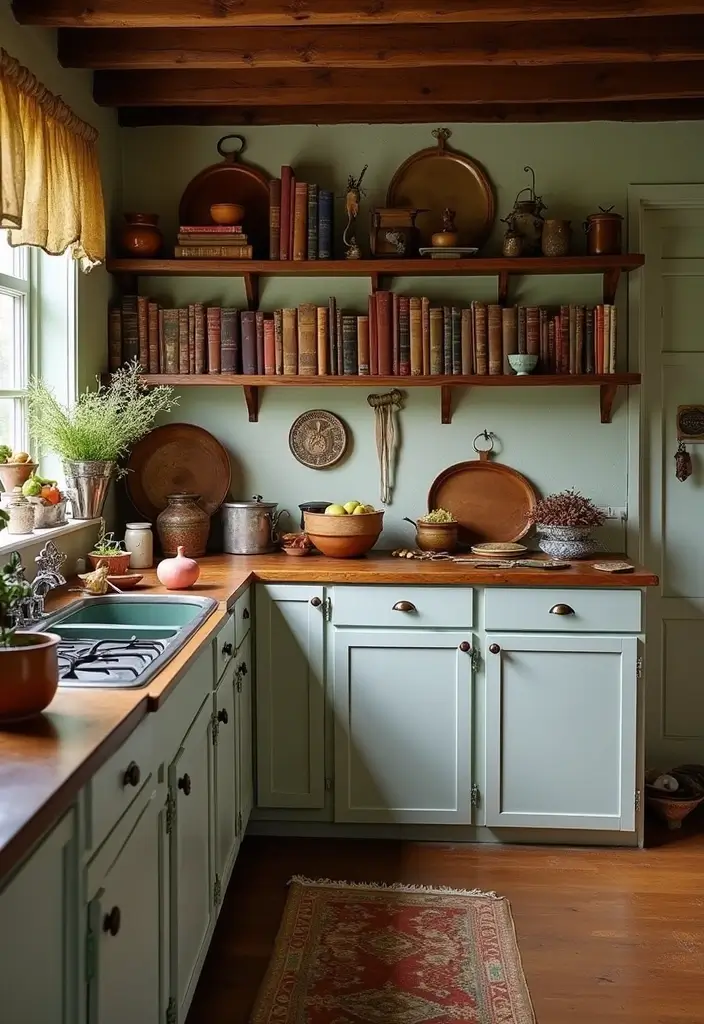 25 Cozy Kitchen Ideas Perfect for a Warm Home Vibe - 19. Vintage Cookbooks