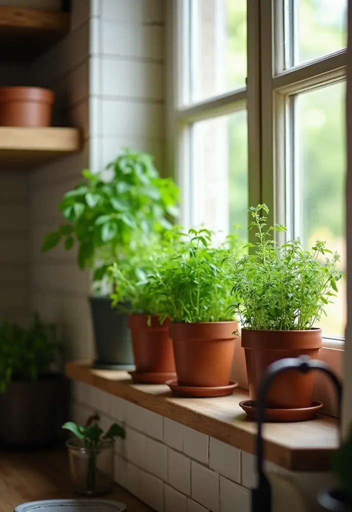 25 Cozy Kitchen Ideas Perfect for a Warm Home Vibe - 21. Kitchen Herb Garden