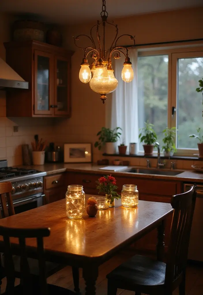 25 Cozy Kitchen Ideas Perfect for a Warm Home Vibe - 3. Cozy Lighting