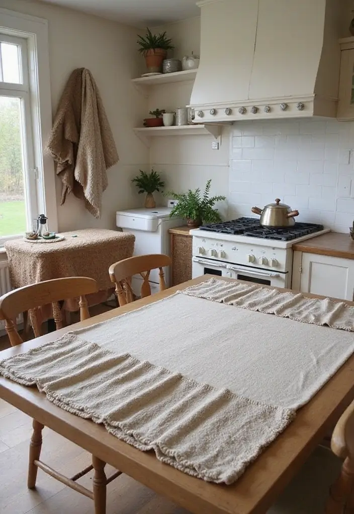25 Cozy Kitchen Ideas Perfect for a Warm Home Vibe - 7. Textured Fabrics
