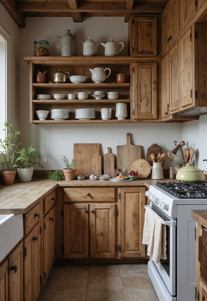25 Farmhouse Kitchen Ideas for a Timeless Rustic Feel - 1. Reclaimed Wood Cabinets