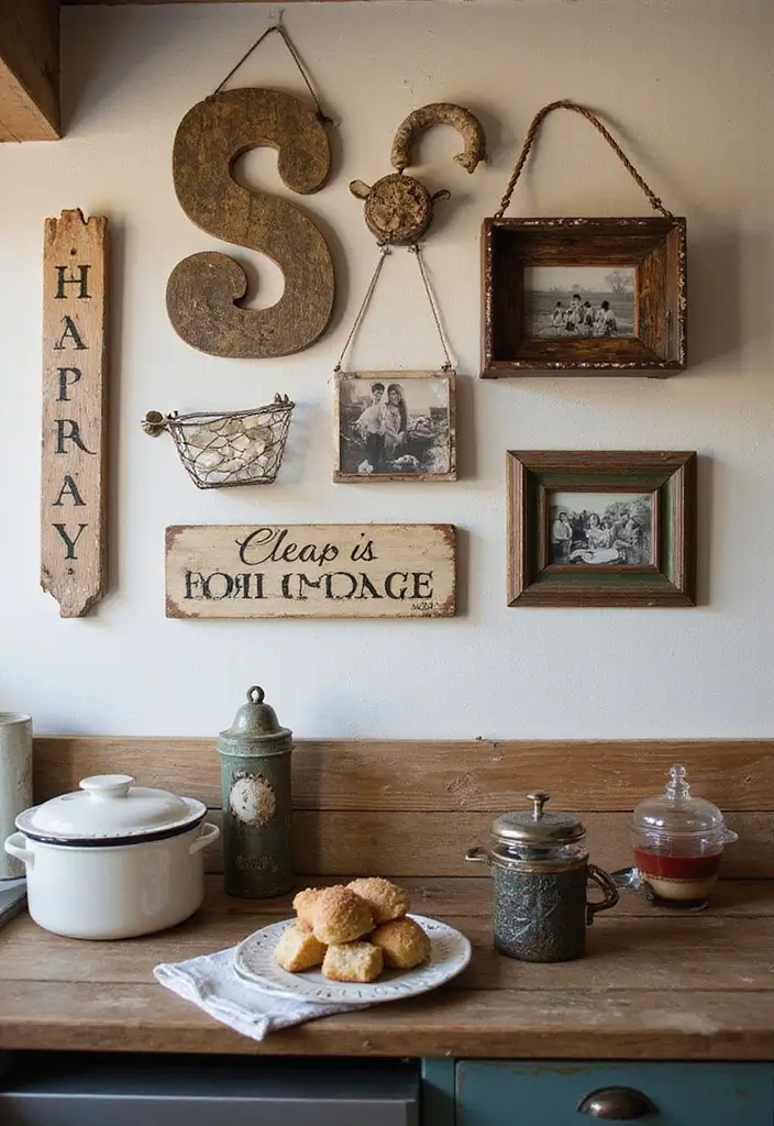 25 Farmhouse Kitchen Ideas for a Timeless Rustic Feel - 11. Country-Inspired Wall Art