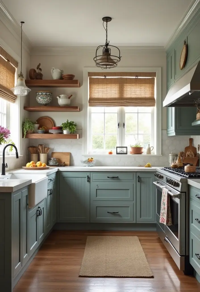 25 Farmhouse Kitchen Ideas for a Timeless Rustic Feel - 15. Mixing Modern with Vintage
