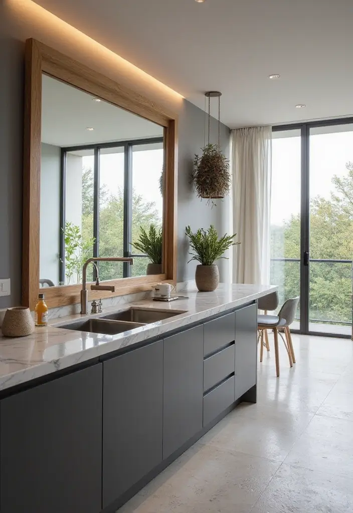 25 Kitchen Extension Ideas That Make Homes Feel Bigger - 11. Use Mirrors for Depth