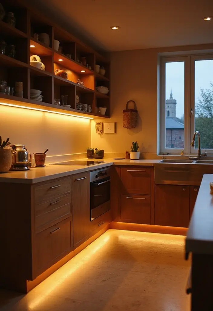 25 Kitchen Extension Ideas That Make Homes Feel Bigger - 12. Incorporate Under-Counter Lighting