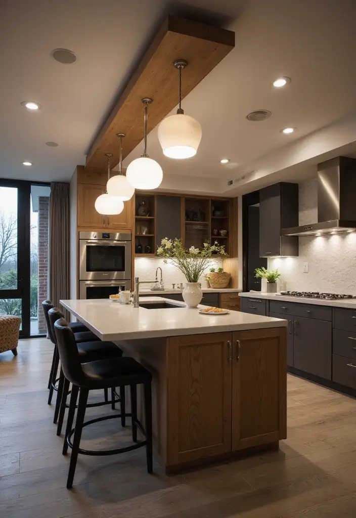 25 Kitchen Extension Ideas That Make Homes Feel Bigger - 18. Creative Lighting Fixtures