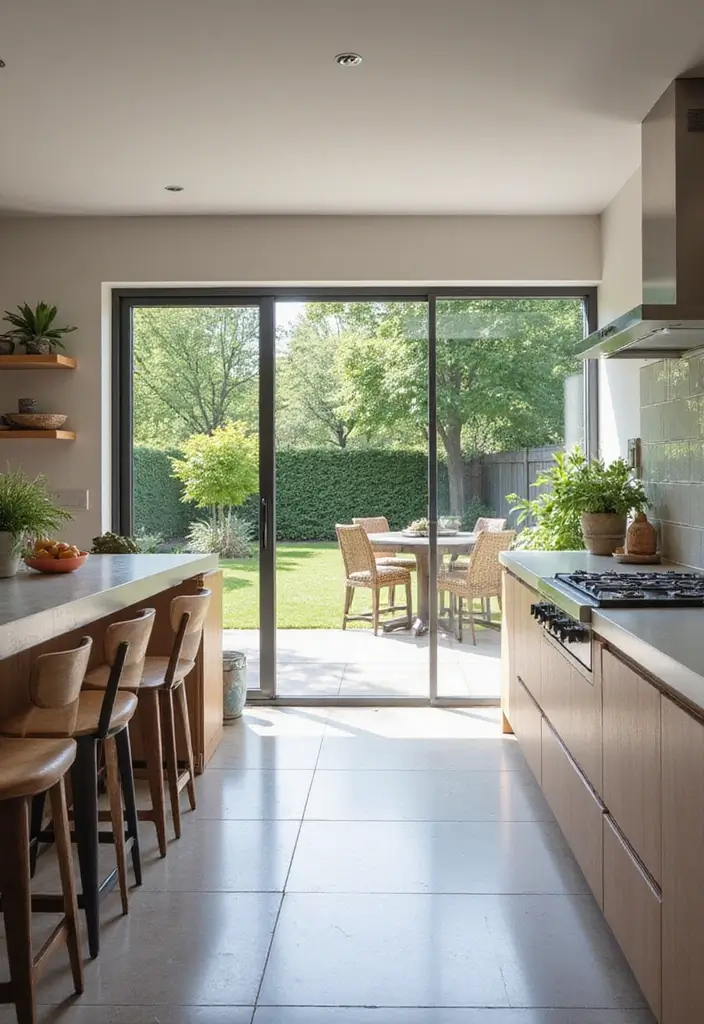 25 Kitchen Extension Ideas That Make Homes Feel Bigger - 4. Incorporate Sliding Doors