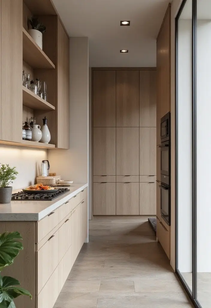 25 Narrow Kitchen Ideas That Save Every Inch of Space - 1. Vertical Cabinets