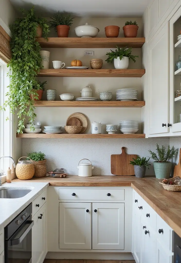 25 Narrow Kitchen Ideas That Save Every Inch of Space - 2. Open Shelving