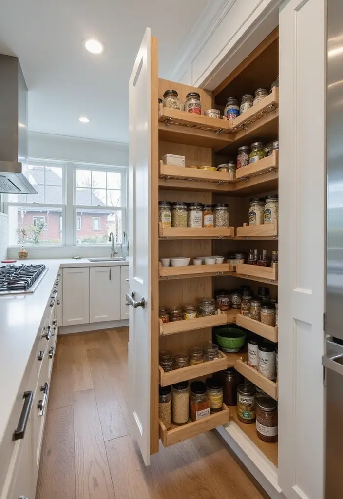 25 Narrow Kitchen Ideas That Save Every Inch of Space - 4. Pull-Out Pantries