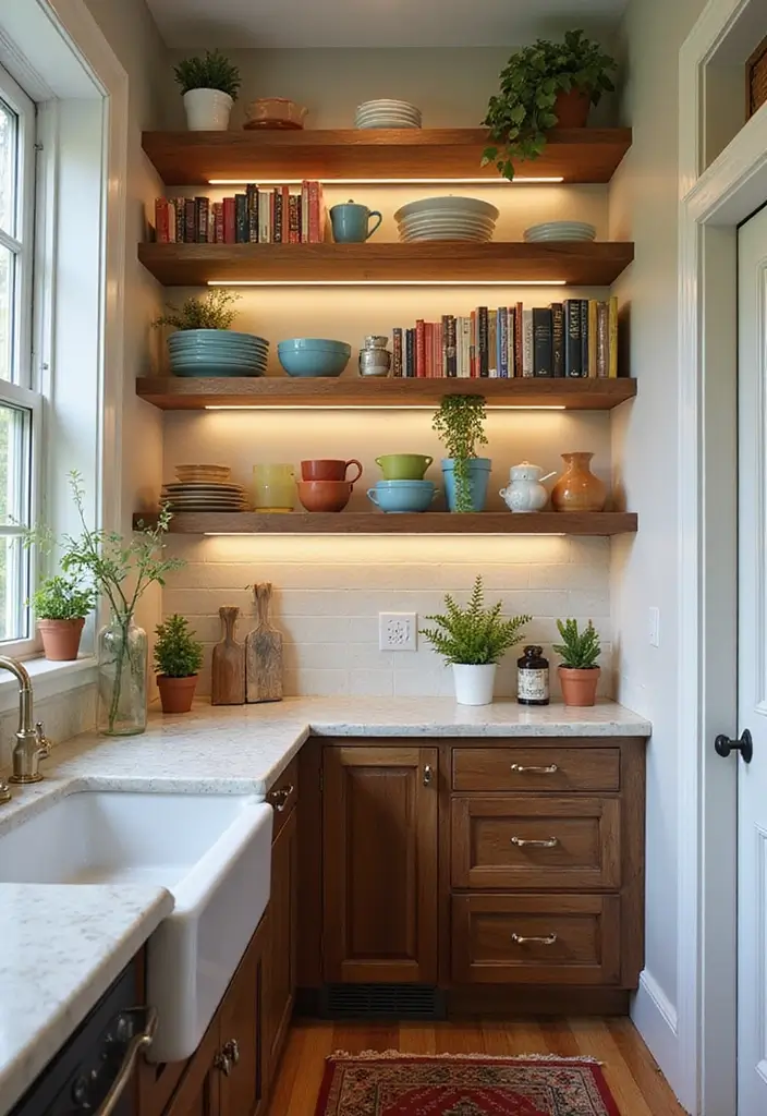 25 Small Galley Kitchen Ideas That Actually Look Big - 1. Use Open Shelving