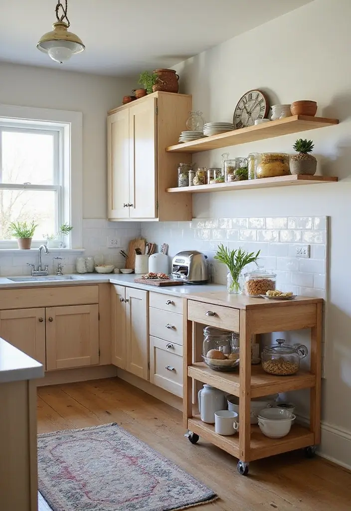 25 Small Galley Kitchen Ideas That Actually Look Big - 24. Use a Trolley for Flexibility