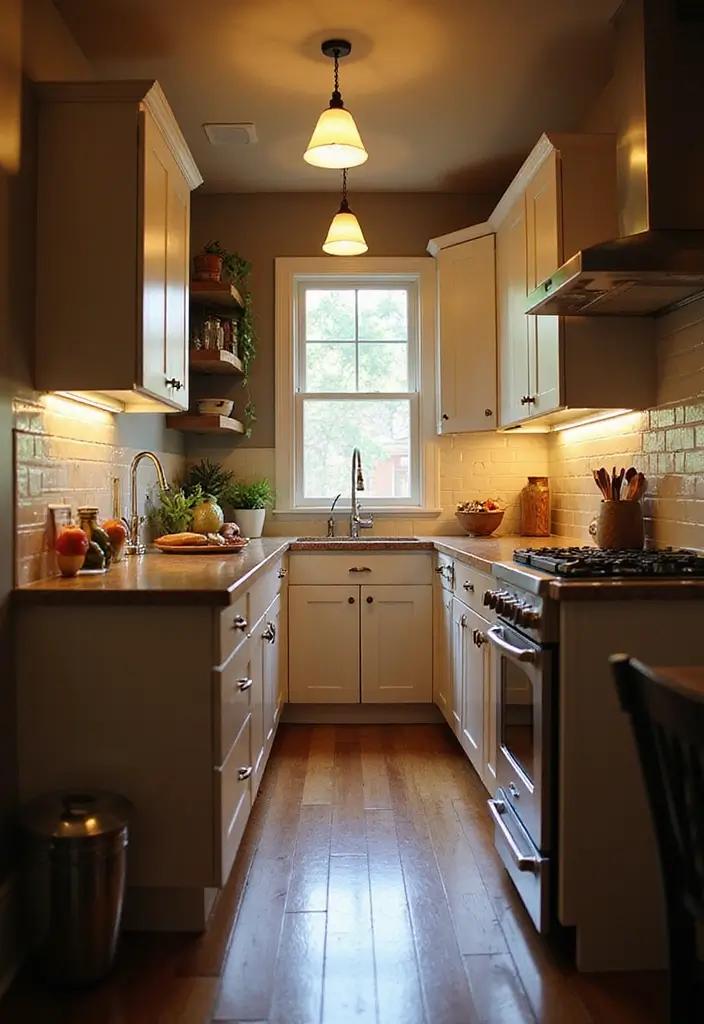 25 Small Galley Kitchen Ideas That Actually Look Big - 5. Light Up with Thoughtful Lighting