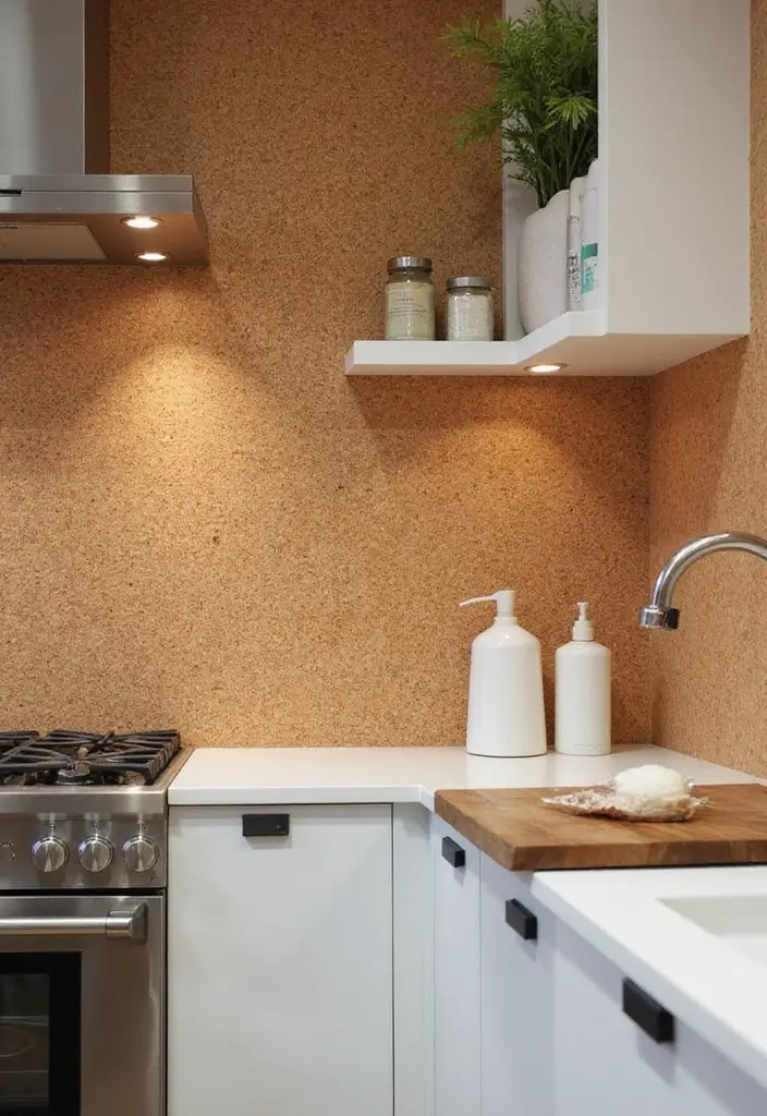 25 Unique Kitchen Backsplash Ideas That Totally Stand Out - 22. Cork Backsplash