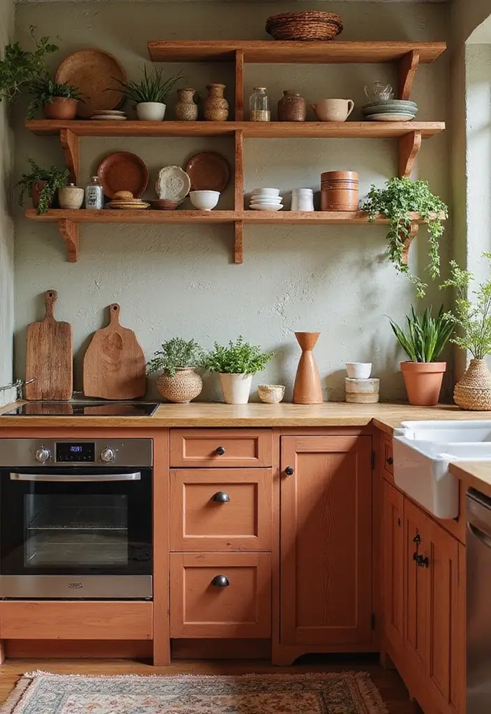 26 Boho Kitchen Ideas That Look Fun and Free 3 26 Boho Kitchen Ideas That Look Fun and Free - 3. Earthy Tones for a Grounded Feel