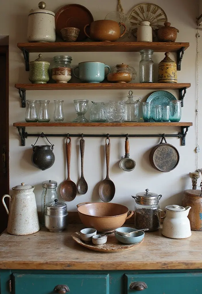 26 Boho Kitchen Ideas That Look Fun and Free 5 26 Boho Kitchen Ideas That Look Fun and Free - 5. Vintage Finds for a Unique Touch