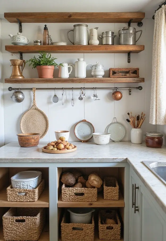 26 Boho Kitchen Ideas That Look Fun and Free 9 26 Boho Kitchen Ideas That Look Fun and Free - 9. Creative Storage Solutions