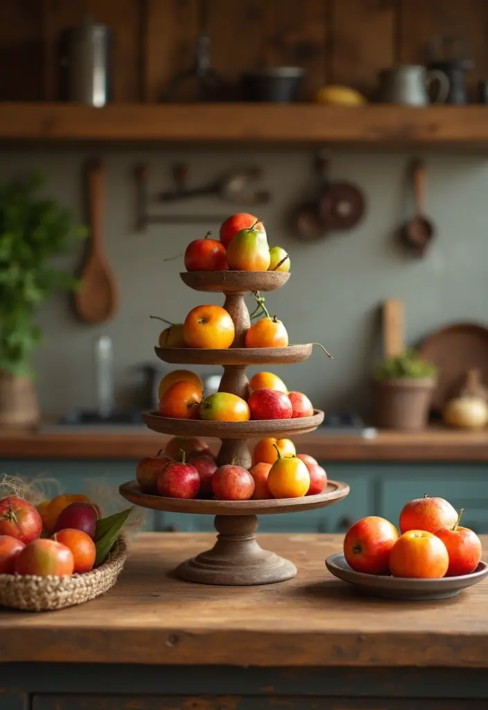 26 Fruit Basket Kitchen Ideas That Look Cute and Fresh 1 26 Fruit Basket Kitchen Ideas That Look Cute and Fresh - 1. Tiered Wood Fruit Stand
