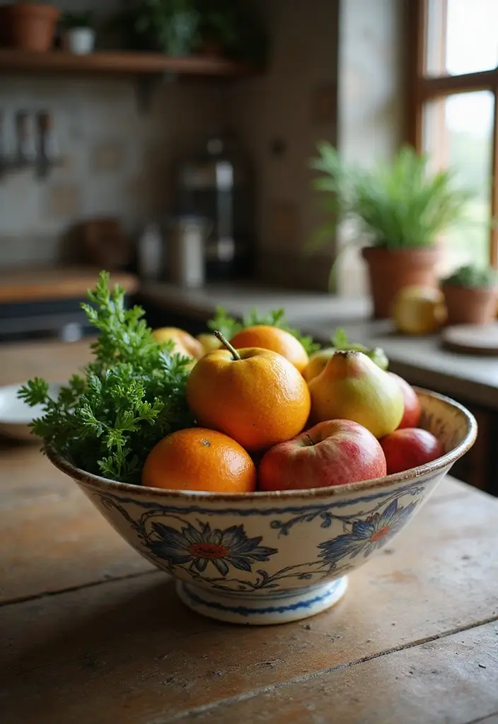 26 Fruit Basket Kitchen Ideas That Look Cute and Fresh 23 26 Fruit Basket Kitchen Ideas That Look Cute and Fresh - 23. Fruit and Herb Combo Display
