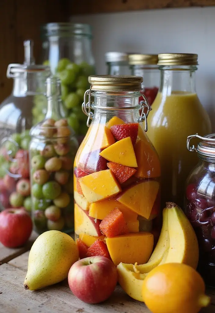 26 Fruit Basket Kitchen Ideas That Look Cute and Fresh 4 26 Fruit Basket Kitchen Ideas That Look Cute and Fresh - 4. Charming Glass Jars