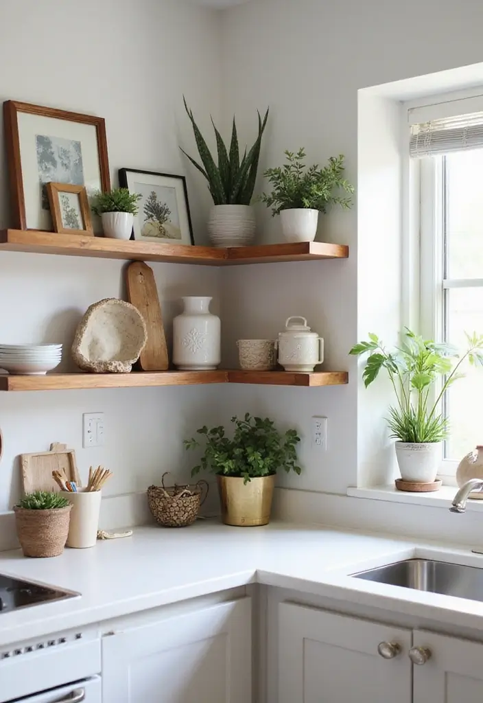 26 Kitchen Corner Ideas That Unlock Hidden Potential 1 26 Kitchen Corner Ideas That Unlock Hidden Potential - 1. L-Shaped Corner Shelf