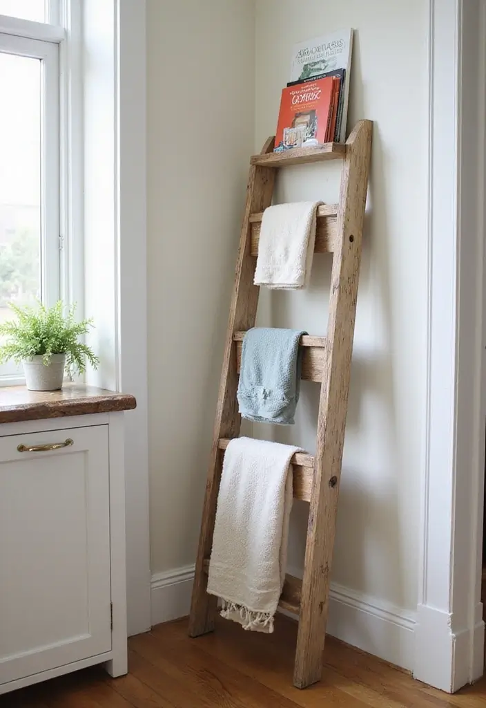 26 Kitchen Corner Ideas That Unlock Hidden Potential 23 26 Kitchen Corner Ideas That Unlock Hidden Potential - 23. Corner Decorative Ladder