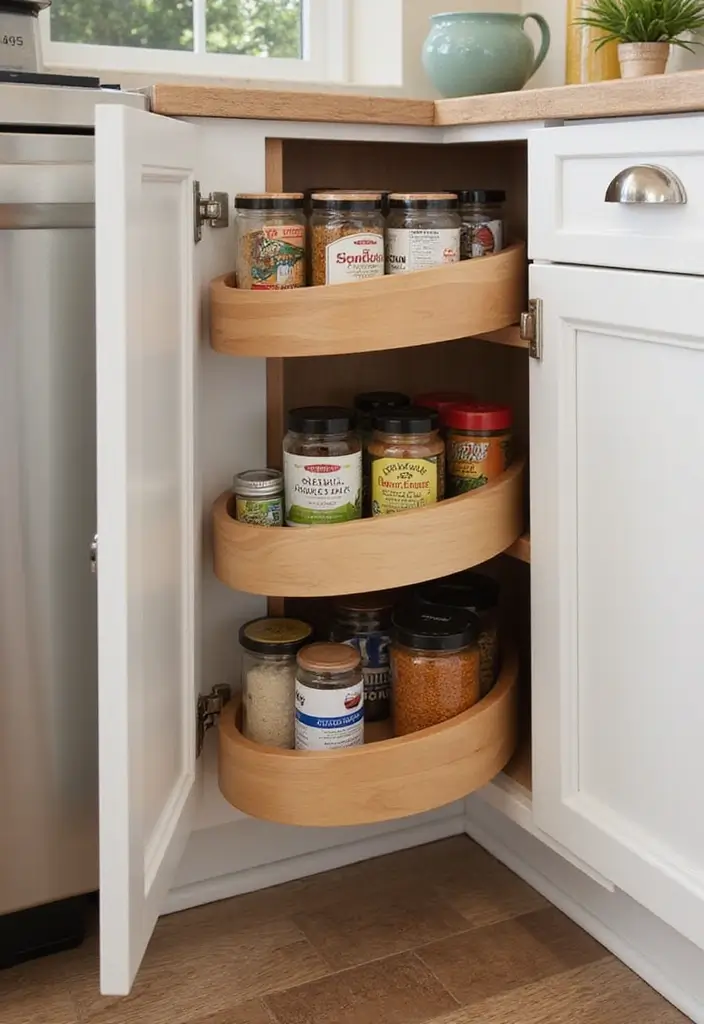 26 Kitchen Corner Ideas That Unlock Hidden Potential 6 26 Kitchen Corner Ideas That Unlock Hidden Potential - 6. Corner Lazy Susan