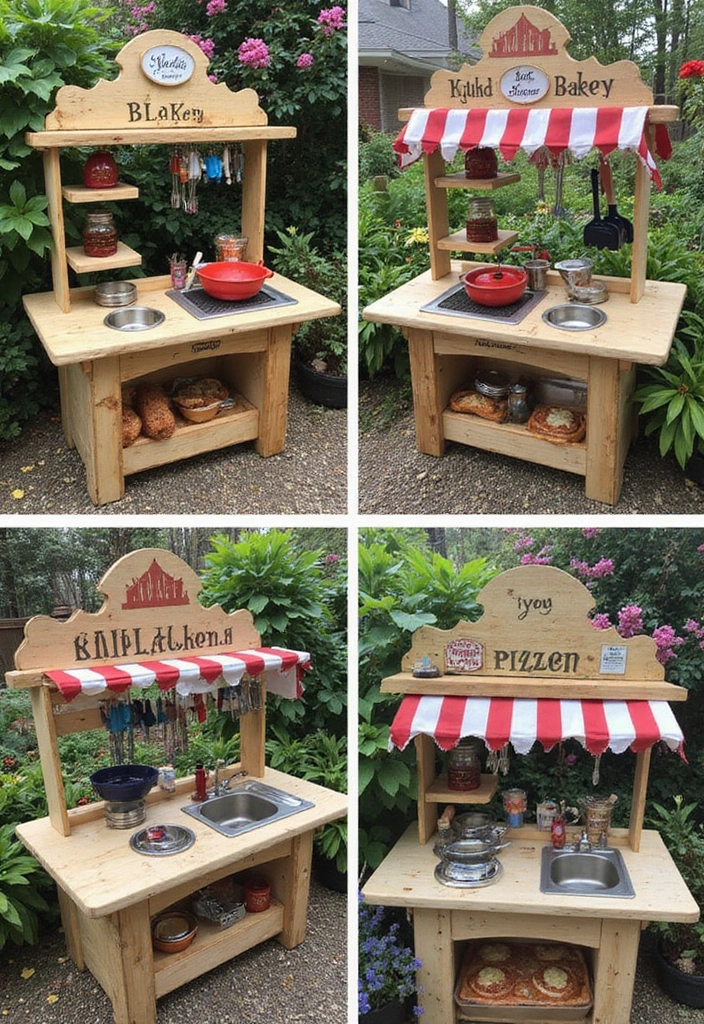 26 Mud Kitchen Ideas That Kids Will Absolutely Love - 10. Themed Mud Kitchen Stations