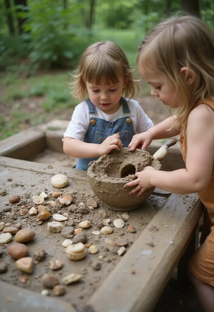 26 Mud Kitchen Ideas That Kids Will Absolutely Love - 19. Textured Outdoor Mud Kitchen
