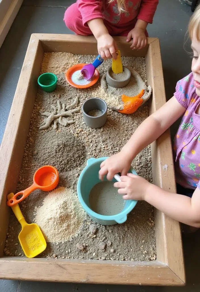 26 Mud Kitchen Ideas That Kids Will Absolutely Love - 7. Sensory Play Mud Kitchen