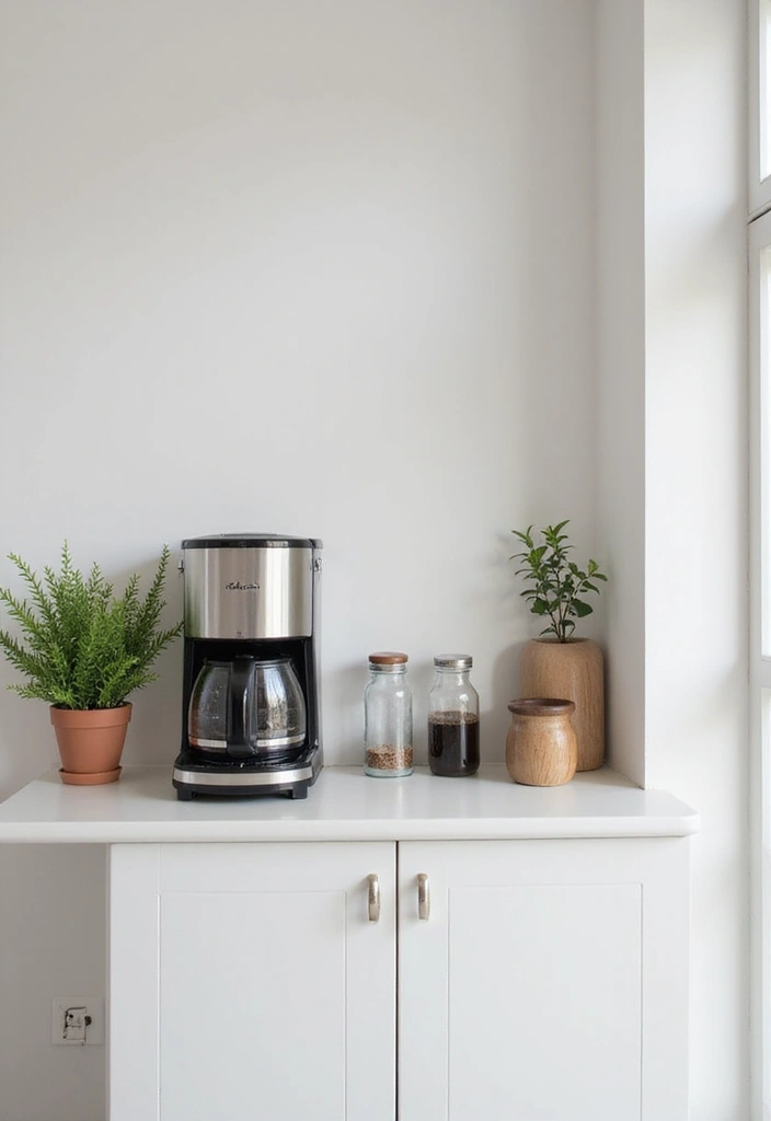 27 Coffee Bar Ideas Kitchen Counters Can’t Live Without 1 27 Coffee Bar Ideas Kitchen Counters Can’t Live Without - 1. Minimalist Magic