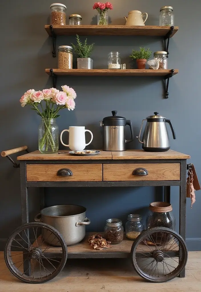 27 Coffee Bar Ideas Kitchen Counters Can’t Live Without 2 27 Coffee Bar Ideas Kitchen Counters Can’t Live Without - 2. Rustic Charm