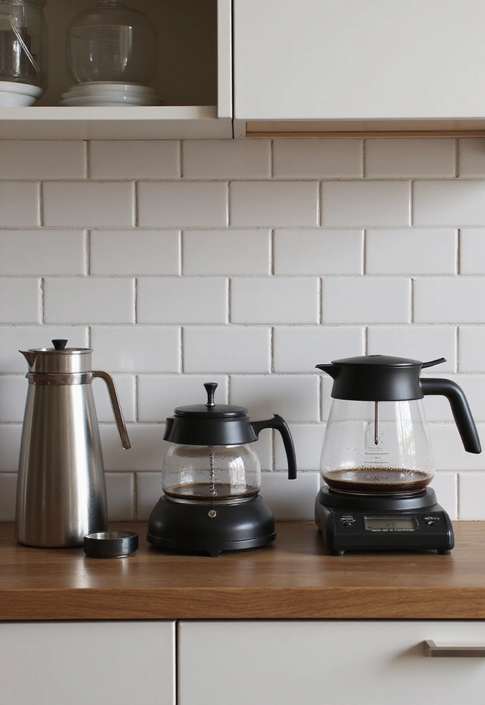 27 Coffee Bar Ideas Kitchen Counters Can’t Live Without 24 27 Coffee Bar Ideas Kitchen Counters Can’t Live Without - 24. Coffee Brewing Accessories