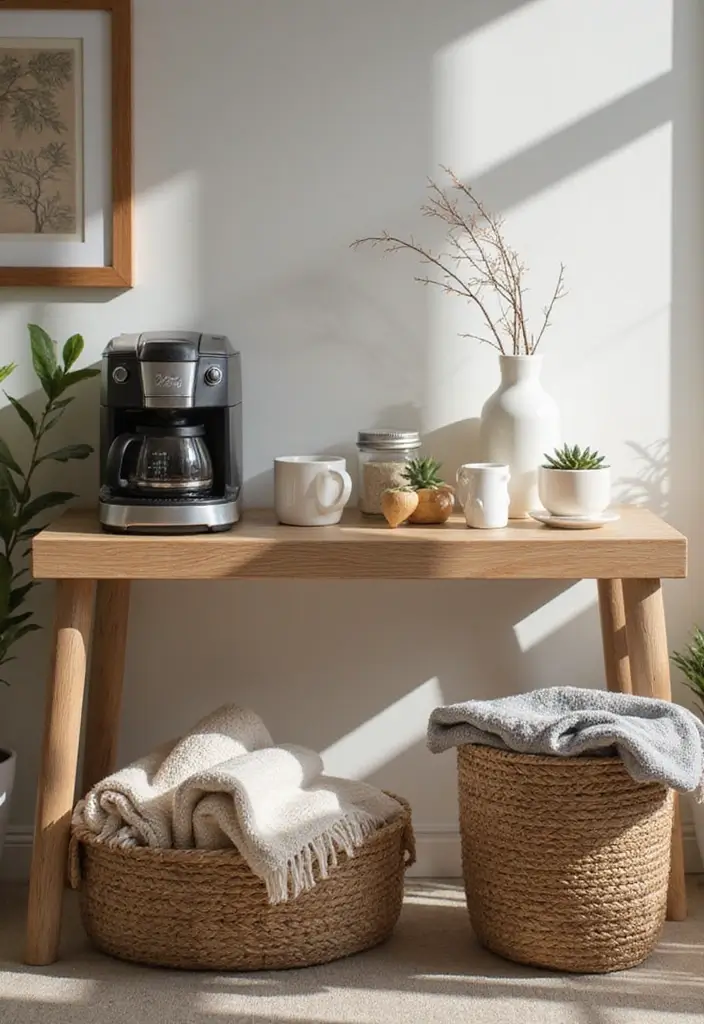 27 Coffee Bar Ideas Kitchen Counters Can’t Live Without 25 27 Coffee Bar Ideas Kitchen Counters Can’t Live Without - 25. Cozy Blanket Station