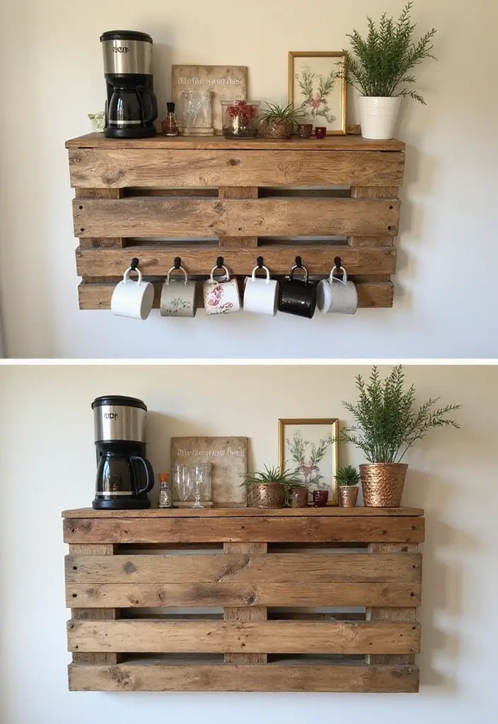 27 Coffee Bar Ideas Kitchen Counters Can’t Live Without 6 27 Coffee Bar Ideas Kitchen Counters Can’t Live Without - 6. DIY Pallet Bar