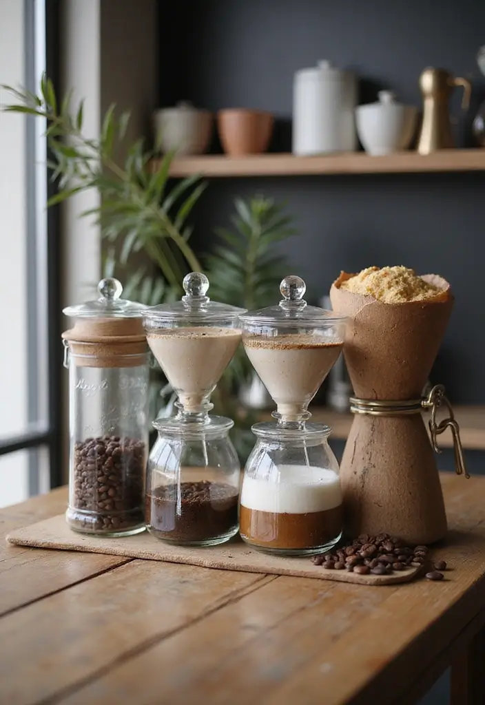 27 Coffee Bar Ideas Kitchen Counters Can’t Live Without 8 27 Coffee Bar Ideas Kitchen Counters Can’t Live Without - 8. Elegant Glass Display