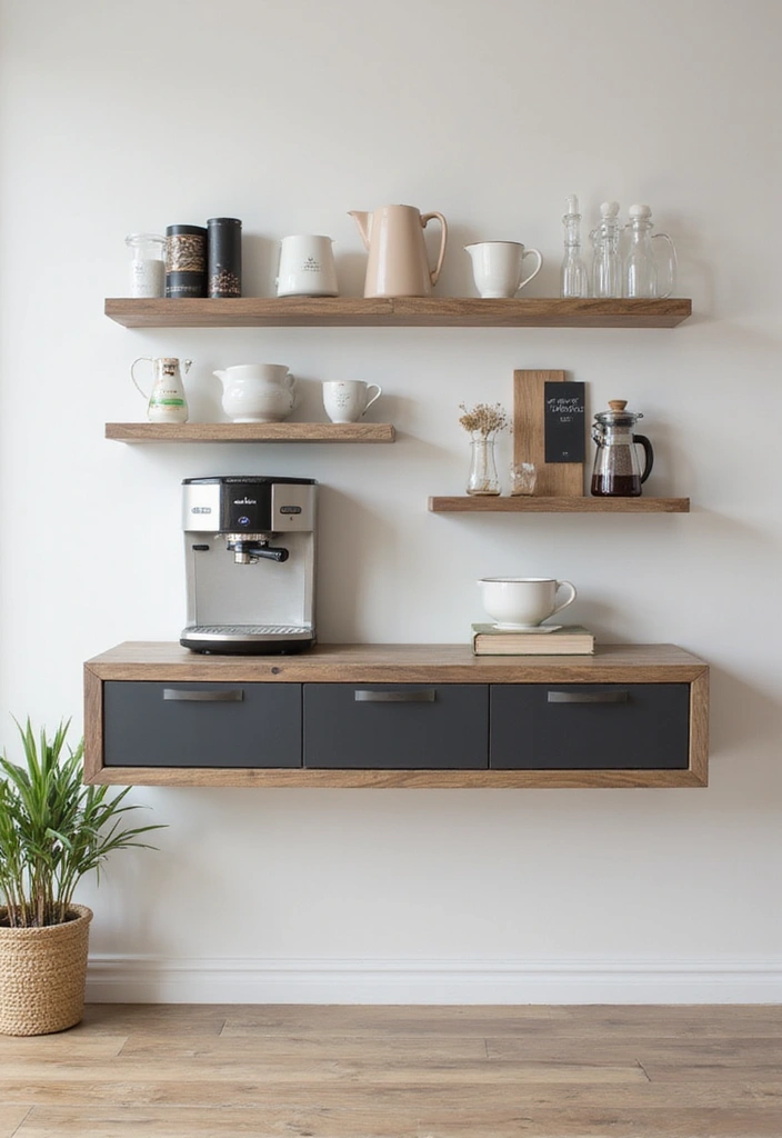 27 Coffee Bar Ideas Kitchen Counters Can’t Live Without 9 27 Coffee Bar Ideas Kitchen Counters Can’t Live Without - 9. Wall-Mounted Wonders