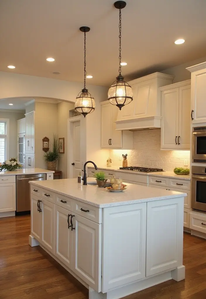 27 Cream Kitchen Ideas You’ll Want to Copy Right Away 12 27 Cream Kitchen Ideas You’ll Want to Copy Right Away - 12. Luxurious Cream Lighting