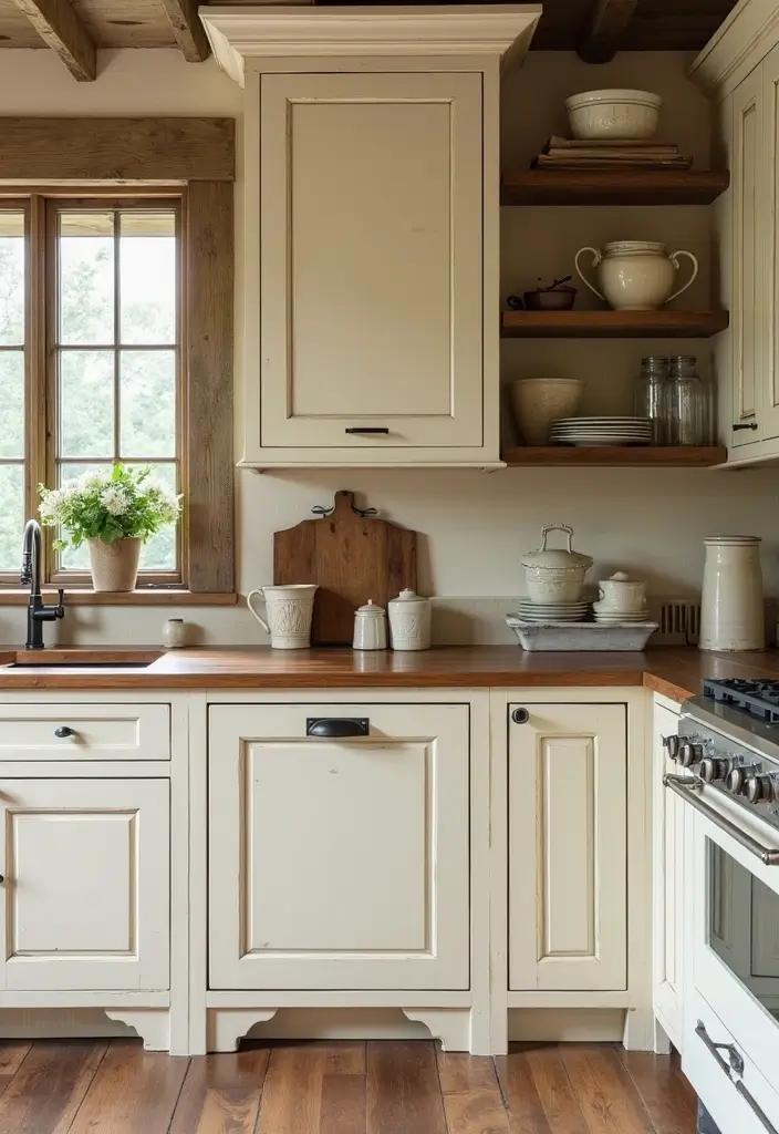 27 Cream Kitchen Ideas You’ll Want to Copy Right Away 2 27 Cream Kitchen Ideas You’ll Want to Copy Right Away - 2. Rustic Cream Touches