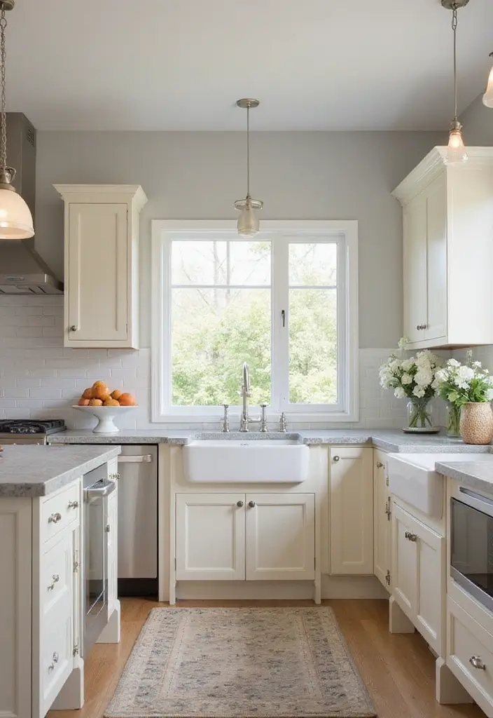 27 Cream Kitchen Ideas You’ll Want to Copy Right Away 9 27 Cream Kitchen Ideas You’ll Want to Copy Right Away - 9. Cream and Gray Harmony