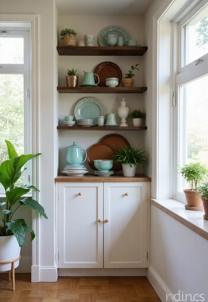 27 Kitchen Corner Cabinet Ideas to Solve Your Storage Problems 2 27 Kitchen Corner Cabinet Ideas to Solve Your Storage Problems - 2. Open Shelving Charm