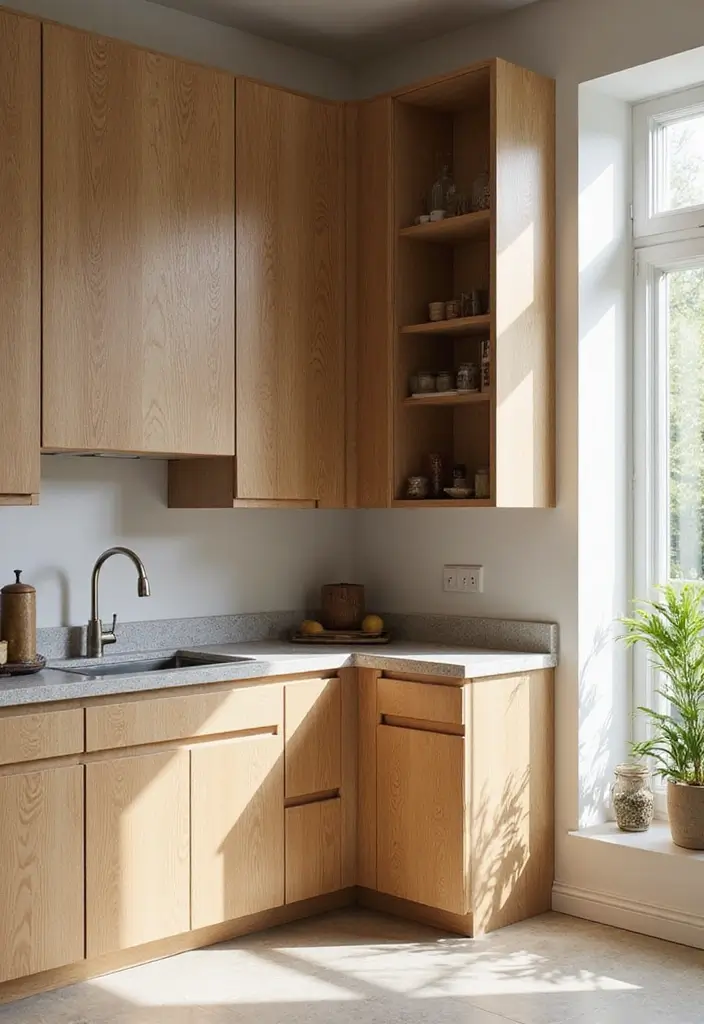 27 Kitchen Corner Cabinet Ideas to Solve Your Storage Problems 27 27 Kitchen Corner Cabinet Ideas to Solve Your Storage Problems - 27. Eco-Friendly Choices