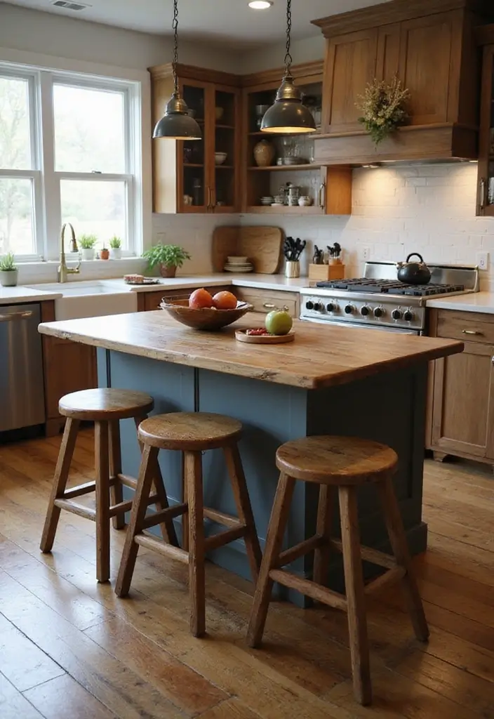 27 Kitchen Decor Ideas That Instantly Upgrade Your Space 13 27 Kitchen Decor Ideas That Instantly Upgrade Your Space - 13. Rustic Bar Stools