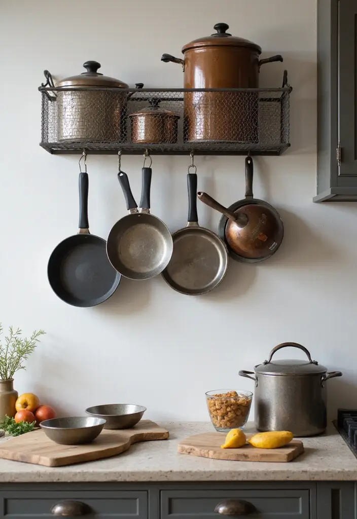 27 Kitchen Decor Ideas That Instantly Upgrade Your Space 15 27 Kitchen Decor Ideas That Instantly Upgrade Your Space - 15. Stylish Pot Racks