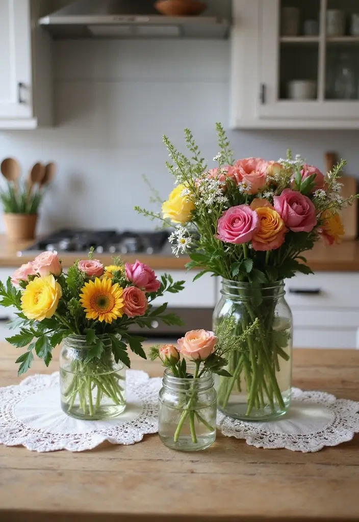 27 Kitchen Decor Ideas That Instantly Upgrade Your Space 24 27 Kitchen Decor Ideas That Instantly Upgrade Your Space - 24. Farmhouse-inspired Flower Arrangements