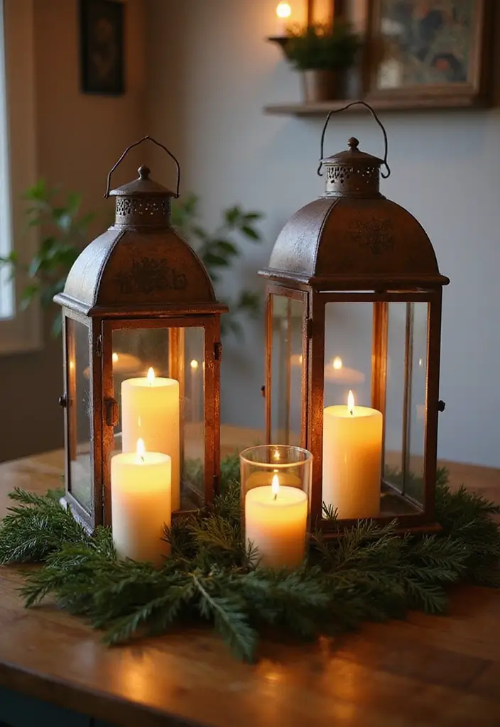 27 Kitchen Island Christmas Decor Ideas That Look Magical 3 27 Kitchen Island Christmas Decor Ideas That Look Magical - 3. Charming Tabletop Lanterns